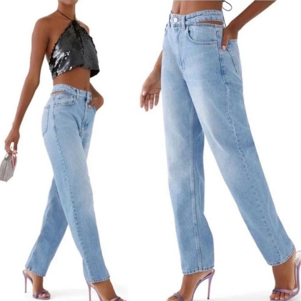 FRAME Le High N Tight Straight Cut Out Jeans Zona Light Wash 28